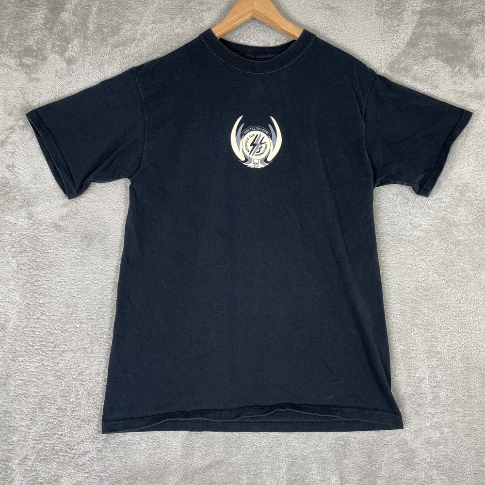 Silent Skulls Shirt Mens Medium Black Biker Graphic Tee Streetwear